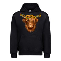 Black sunflower headband highland cow Urban Hoodie - Jasminsmagicworld