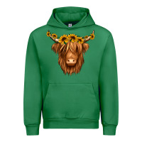Emerald sunflower headband highland cow Urban Hoodie - Jasminsmagicworld