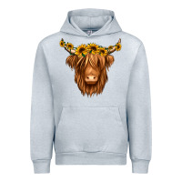 Heather Grey sunflower headband highland cow Urban Hoodie - Jasminsmagicworld