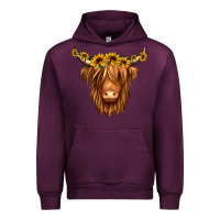 Mauve Wine sunflower headband highland cow Urban Hoodie - Jasminsmagicworld