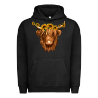 Pigment Black sunflower headband highland cow Urban Hoodie - Jasminsmagicworld