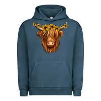 Pigment Midnight Navy sunflower headband highland cow Urban Hoodie - Jasminsmagicworld