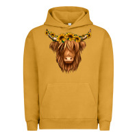 Pigment Peanut Butter sunflower headband highland cow Urban Hoodie - Jasminsmagicworld