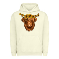 Pigment Pistachio sunflower headband highland cow Urban Hoodie - Jasminsmagicworld
