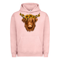 Pigment Salmon sunflower headband highland cow Urban Hoodie - Jasminsmagicworld