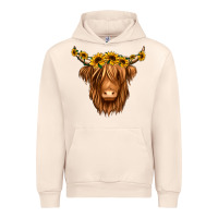 Sandshell sunflower headband highland cow Urban Hoodie - Jasminsmagicworld