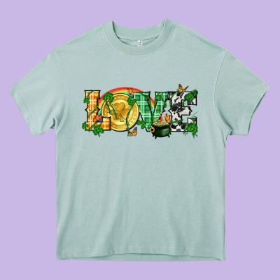 Western Love St. Patrick's Day P Heavy Core Tee Designed By Cowgirlartshop