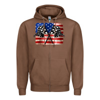Chestnut American Racing Flag Zipper Hoodie - JahusDesignShop