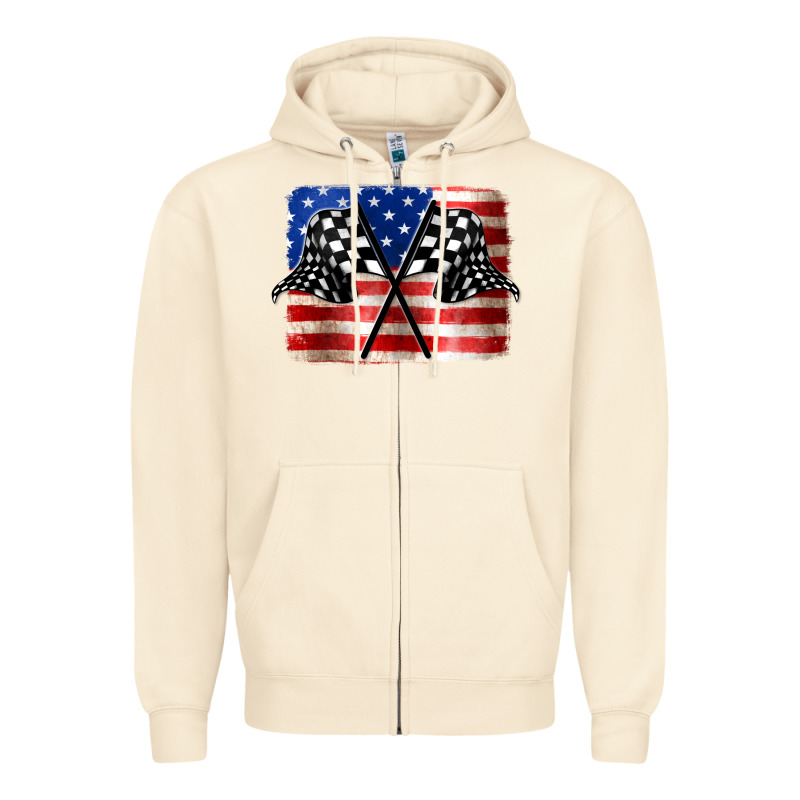 American Racing Flag Zipper Hoodie by JahusDesignShop | Teevron