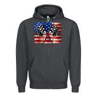 Smoke American Racing Flag Zipper Hoodie - JahusDesignShop