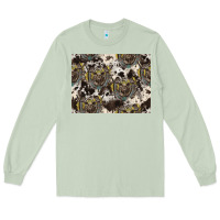 Matcha Longhorn Pattern Long Sleeve Tee - CowhideDigitalArt