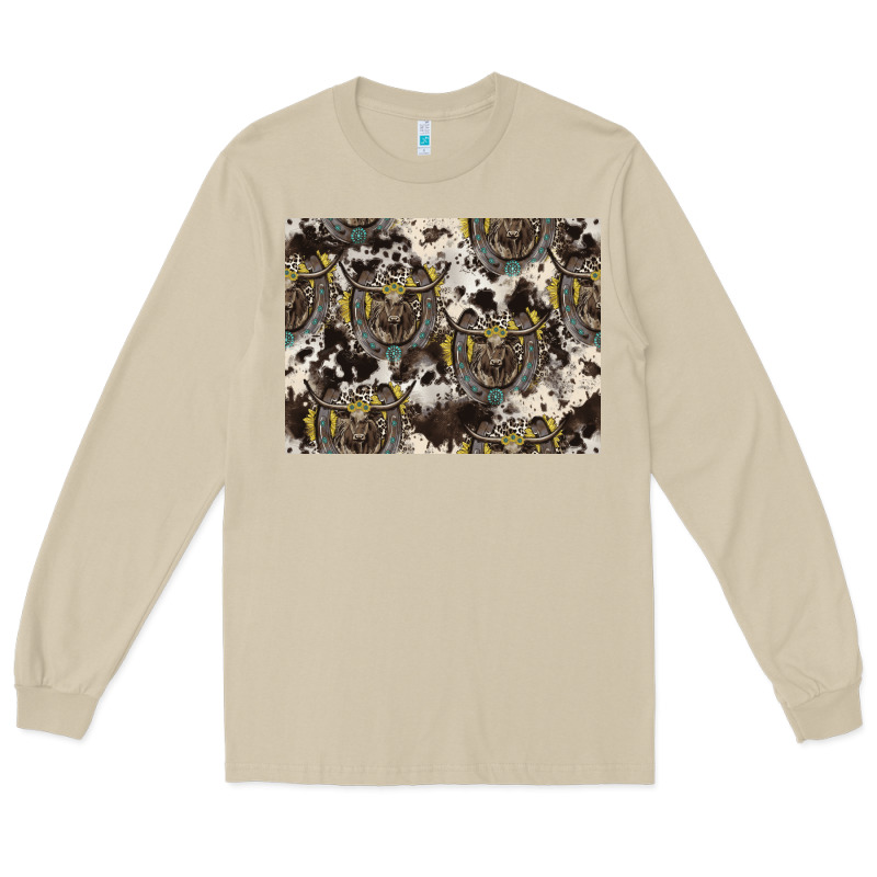 Longhorn Pattern Long Sleeve Tee by CowhideDigitalArt | Teevron