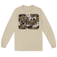 Mushroom Longhorn Pattern Long Sleeve Tee - CowhideDigitalArt