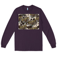 Plum Longhorn Pattern Long Sleeve Tee - CowhideDigitalArt