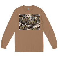 Toasted Coconut Longhorn Pattern Long Sleeve Tee - CowhideDigitalArt