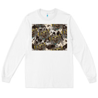 White Longhorn Pattern Long Sleeve Tee - CowhideDigitalArt