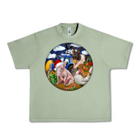 Oil Green Farm And Pig Urban Heavy Tee - FaDigitalArtStudio