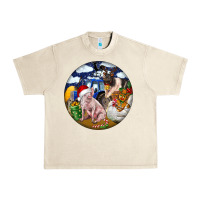 Sandshell Farm And Pig Urban Heavy Tee - FaDigitalArtStudio