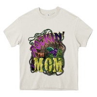 Cream Rockin the mom Mother's Day Heavy Core Tee - HowdyJamesFarm