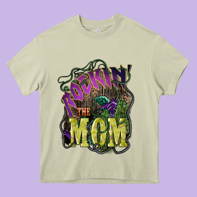 Rockin The Mom Mother's Day Heavy Core Tee Designed By Howdyjamesfarm