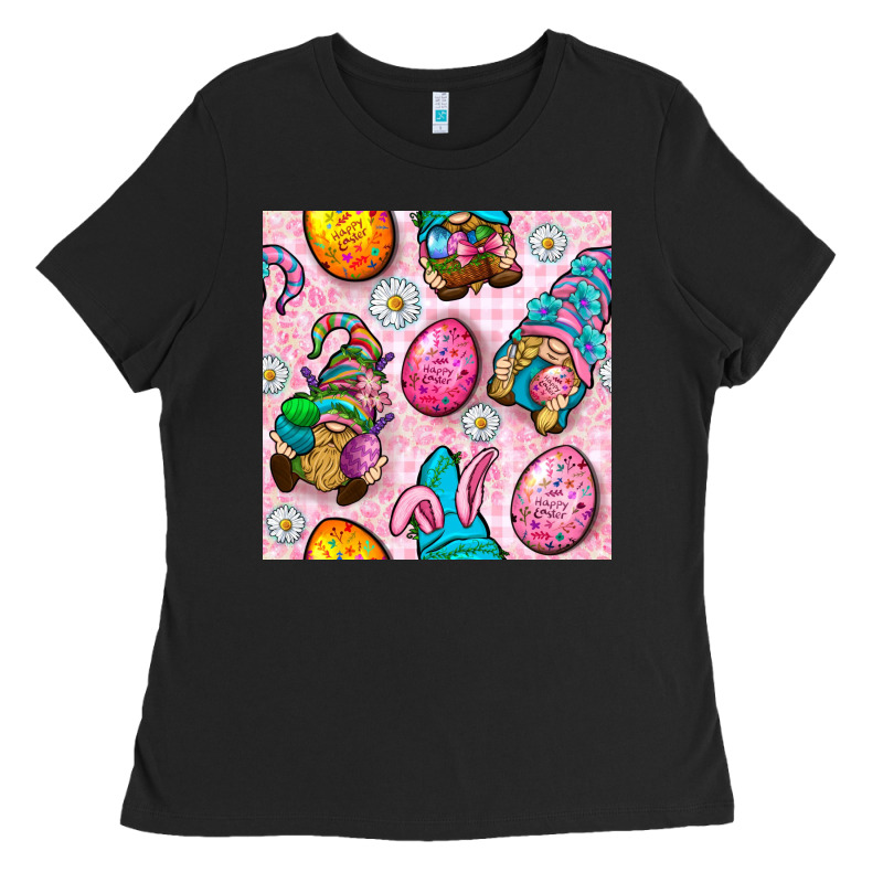 Easter Gnomies Seamless Pattern Ladies Tee by BundleAndBundleShop | Teevron