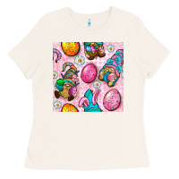 Bone Easter Gnomies Seamless Pattern Ladies Tee - BundleAndBundleShop