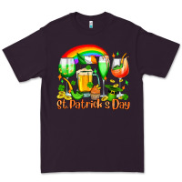 Plum St. Patrick's wine glasses Premium Tee - OliviaCreatesArt