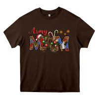 Chocolate Brown Christmas army mom mother's day Heavy Core Tee - HowdyJamesFarm