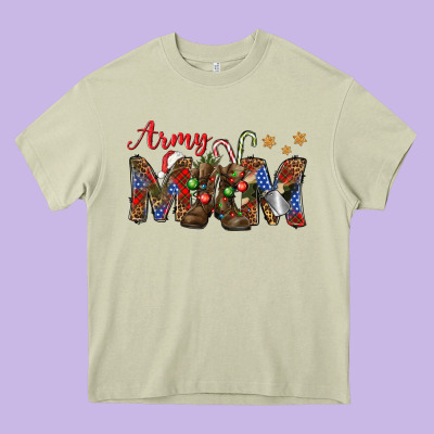 Christmas Army Mom Mother's Day Heavy Core Tee Designed By Howdyjamesfarm