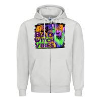 Dove Grey bad witch vibes Zipper Hoodie - JahusDesignShop