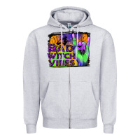 Heather Grey bad witch vibes Zipper Hoodie - JahusDesignShop