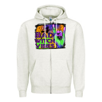Oatmeal Heather bad witch vibes Zipper Hoodie - JahusDesignShop