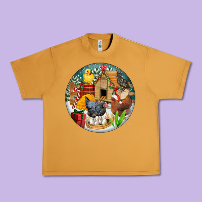 Christmas Coop Ornament Urban Heavy Tee Designed By Fadigitalartstudio