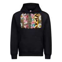 Black Easter Brushstroke With Quail Eggs Daisy And Bunny Urban Hoodie - RanaPortraitStore