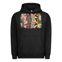 Pigment Black Easter Brushstroke With Quail Eggs Daisy And Bunny Urban Hoodie - RanaPortraitStore