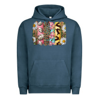 Pigment Midnight Navy Easter Brushstroke With Quail Eggs Daisy And Bunny Urban Hoodie - RanaPortraitStore