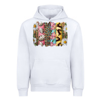 White Easter Brushstroke With Quail Eggs Daisy And Bunny Urban Hoodie - RanaPortraitStore