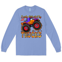 Colony Blue Easily Distracted By Trucks Long Sleeve Tee - CowhideDigitalArt