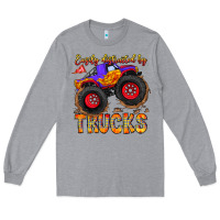 Heather Grey Easily Distracted By Trucks Long Sleeve Tee - CowhideDigitalArt