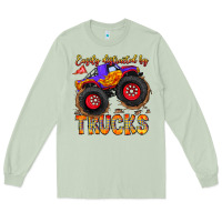 Matcha Easily Distracted By Trucks Long Sleeve Tee - CowhideDigitalArt