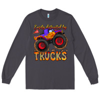 Smoke Easily Distracted By Trucks Long Sleeve Tee - CowhideDigitalArt