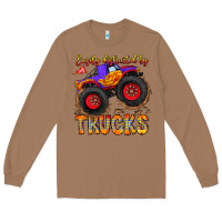 Toasted Coconut Easily Distracted By Trucks Long Sleeve Tee - CowhideDigitalArt