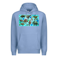 Colony Blue dinosaurs sippy cup Premium Hoodie - Artiststas