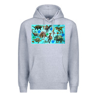 Heather Grey dinosaurs sippy cup Premium Hoodie - Artiststas