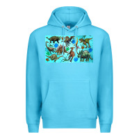 Ocean Blue dinosaurs sippy cup Premium Hoodie - Artiststas