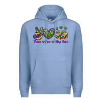 Colony Blue peace love mardi gras king cake Premium Hoodie - RanaPortraitStore