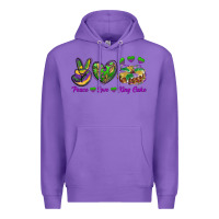 Purple peace love mardi gras king cake Premium Hoodie - RanaPortraitStore