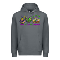 Rock peace love mardi gras king cake Premium Hoodie - RanaPortraitStore