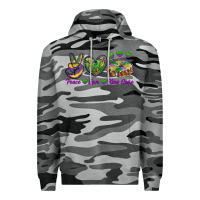 Slate Camo peace love mardi gras king cake Premium Hoodie - RanaPortraitStore