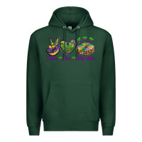 Sports Green peace love mardi gras king cake Premium Hoodie - RanaPortraitStore